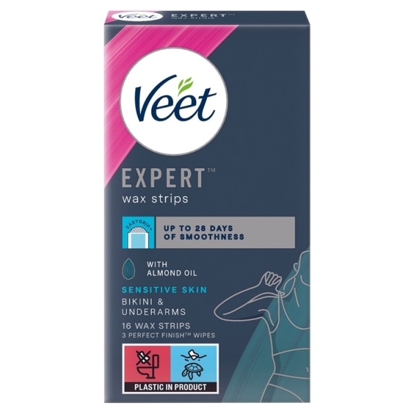 Veet Expert Cold Wax Strips Bikini Sensitive 16s.