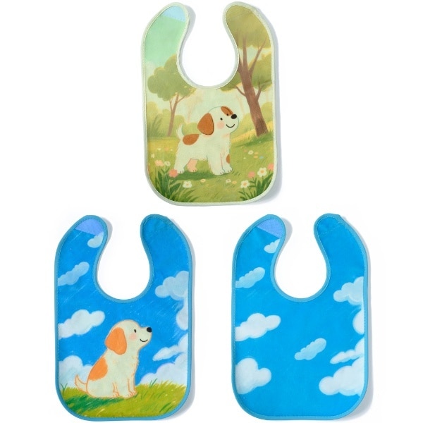 Griptight Printed Bibs 3 Pack Dog