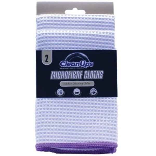 Clean Ups Microfibre Waffle Cloths 2pack