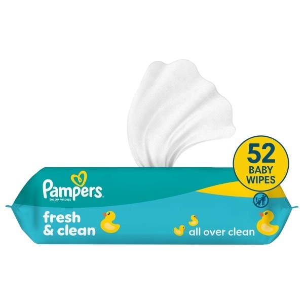 Pampers Fresh Clean Baby Wipes Plastic Free 52 Baby Wipes