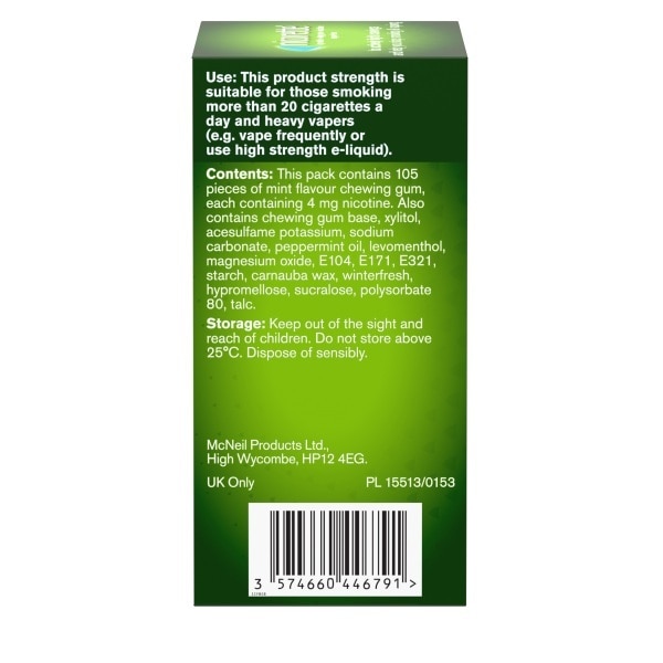 Nicorette Icy White Whitening Gum 4mg 105s