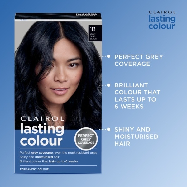 Clairol Lasting Colour Permanent Hair Dye - 1B Blue Black