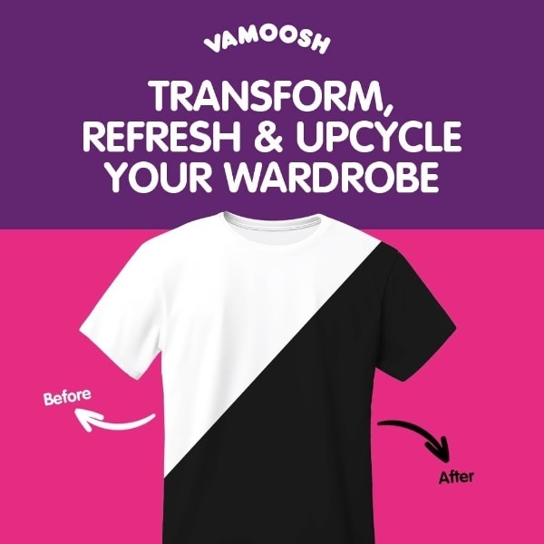 Vamoosh Wash & Dye Black 350g, Intense Black Dye For Clothes