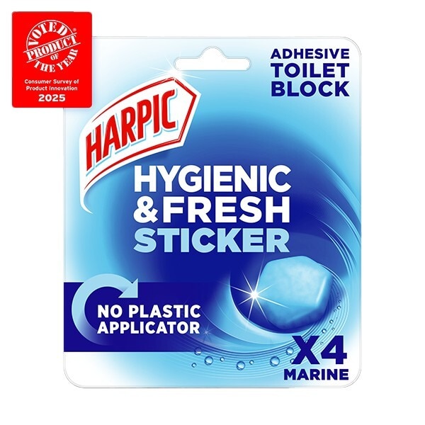 Harpic Toilet Bowl Stickers 4 Pack Marine