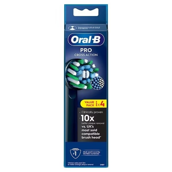 Oral B Cross Action Black 4 Pack Refills