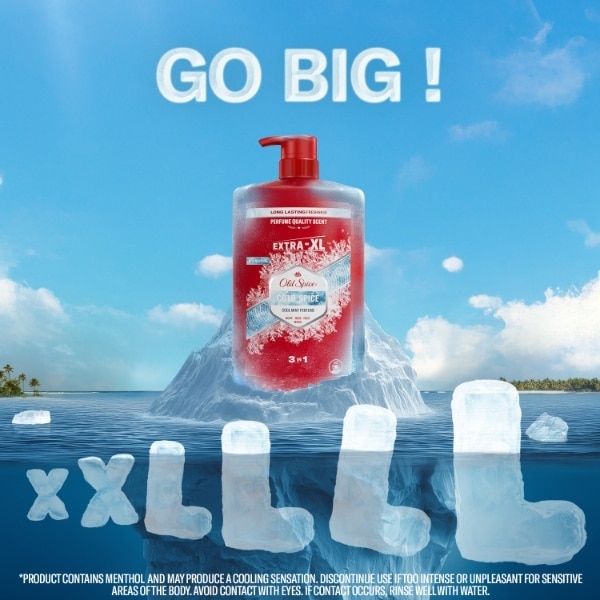 Old Spice Captain Mens 3In1 Wash Shower Gel & Shampoo 1L