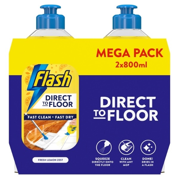 Flash Direct To Floor Lemon 2X800ml