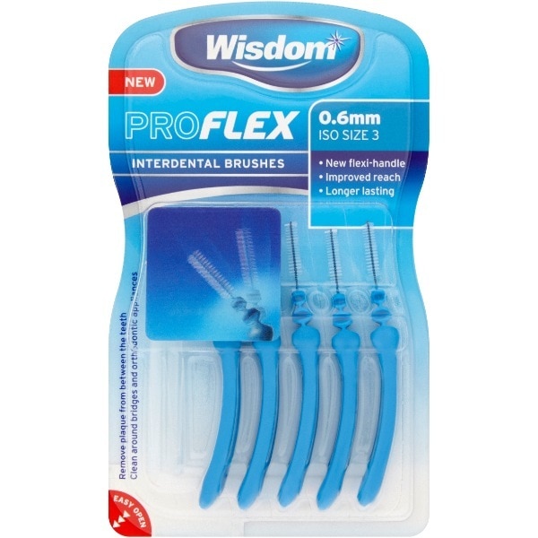 Wisdom Proflex Interdental Brushes 0.6mm 5 Pack