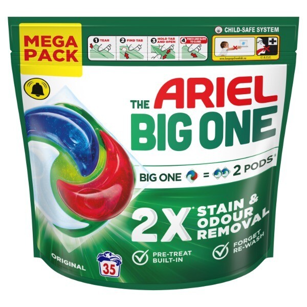 Ariel The Big One Pods, Washing Capsules 35 Washes, Original
