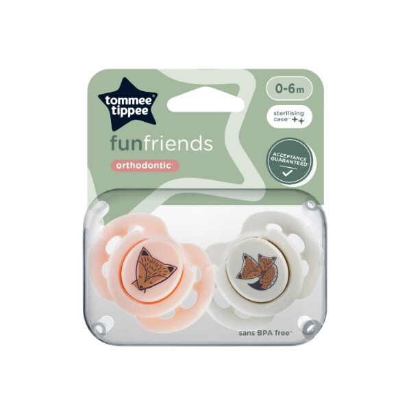 Tommee Tippee Fun Soother 0-6 Months Grey/Pink