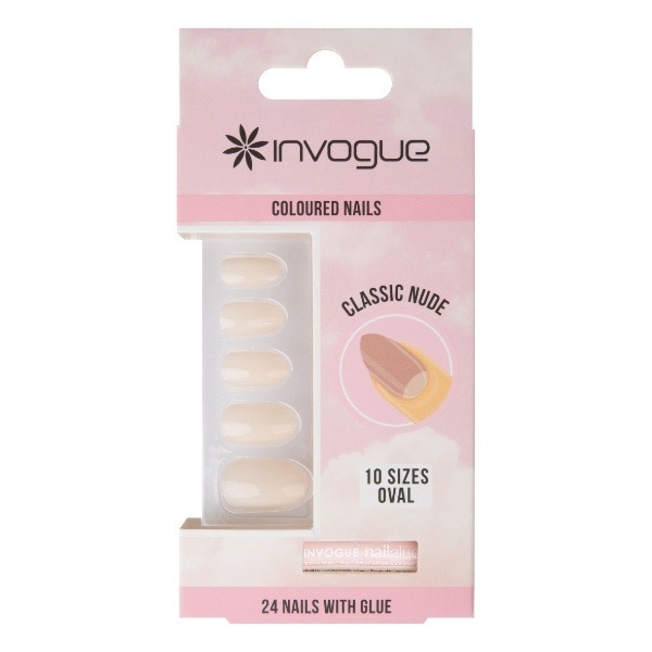 Invogue Classic Nude Oval Nails (24 Pieces)