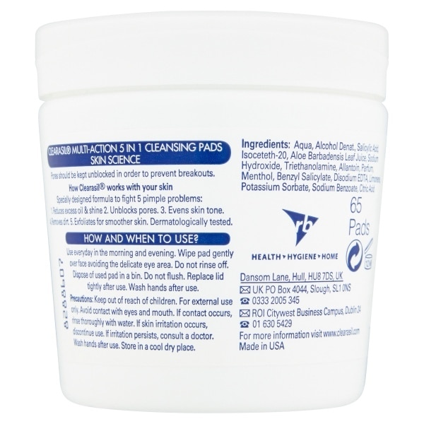 CLEARASIL ULTRA 5 IN 1 PADS X65