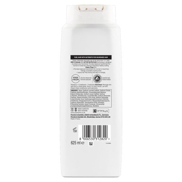 Pantene Pro-V Classic 3In1 Shampoo 625ml