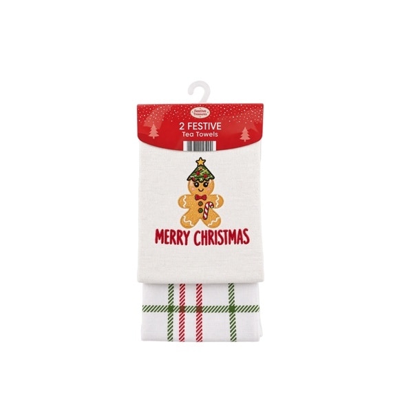 Tea Towel 2Pk Gingerbread Man