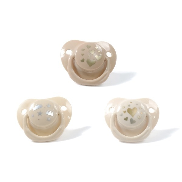 Griptight 12+m 3Pack Decorated Ortho Soothers Beige