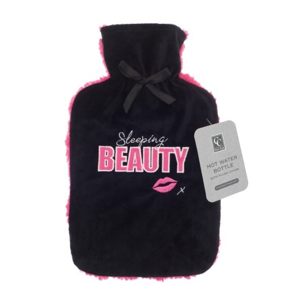 Hot Water Bottle Plush Applique Beauty