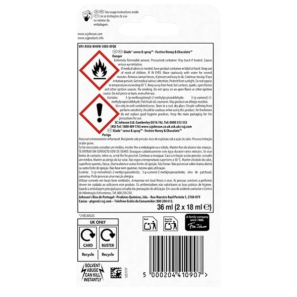 Glade Sense N Spray Twin Refill Chocolate