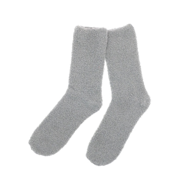 FLUFFY SOCKS 2 PACK WHITE BOW GREY