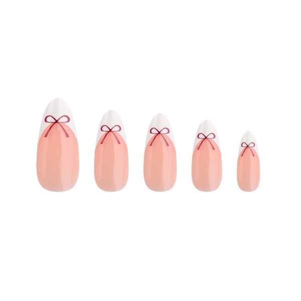 Invogue Red Bows French Tip - Pack Of 24