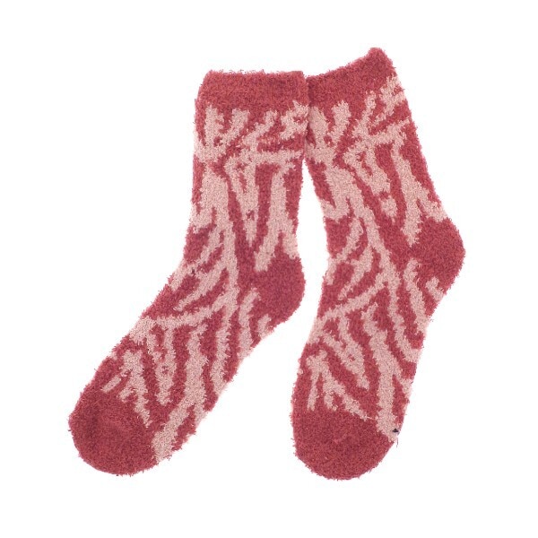 Fluffy Socks 2 Pack Pink Zebra
