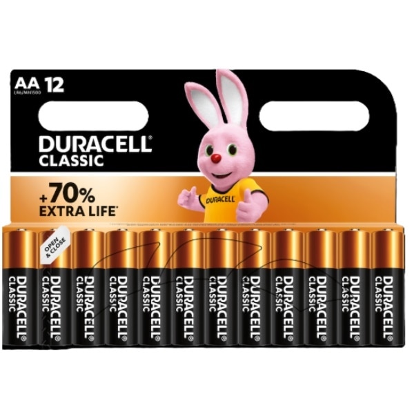 Duracell Classic Aa Alkaline Batteries 12 Pack