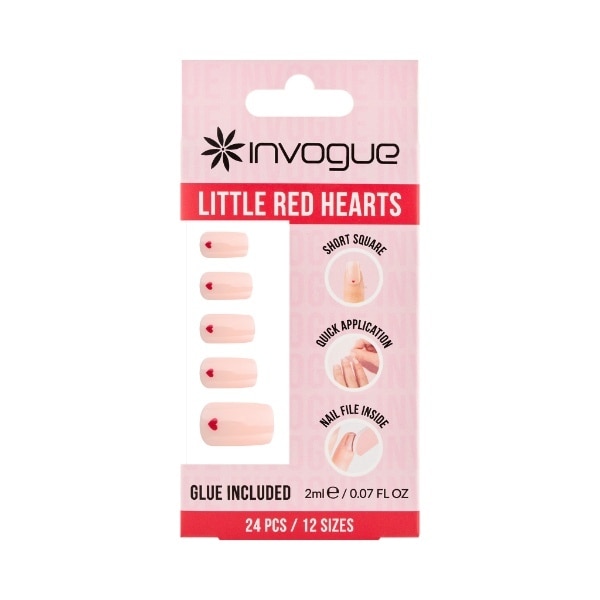 Invogue Little Red Hearts - Pack Of 24