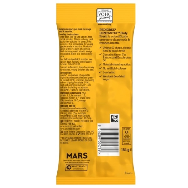 Pedigree Dentastix Chews Large Dog 4 Pack