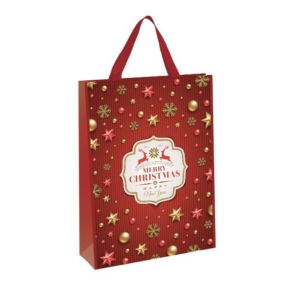 Christmas Shopper Bag Red & Gold