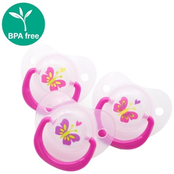 Griptight Soothers Pink 0-6m 3 Pack