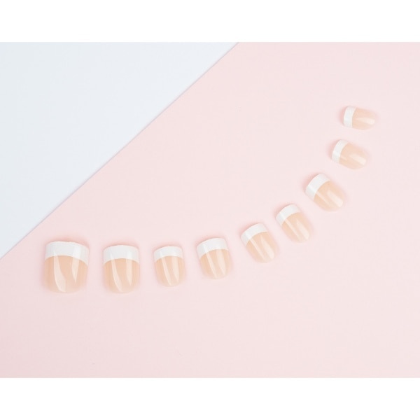 Invogue Pink French Square Nails (24 Pieces)