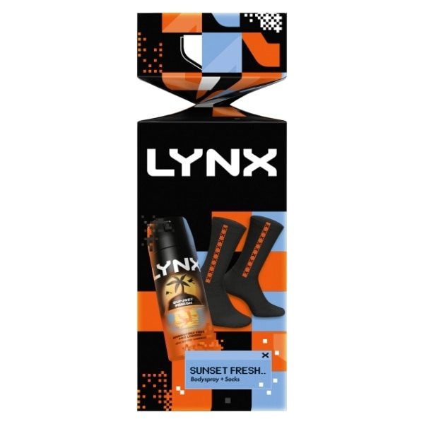 Lynx Sunset Fresh Body Spray + Socks Cracker Gift Set