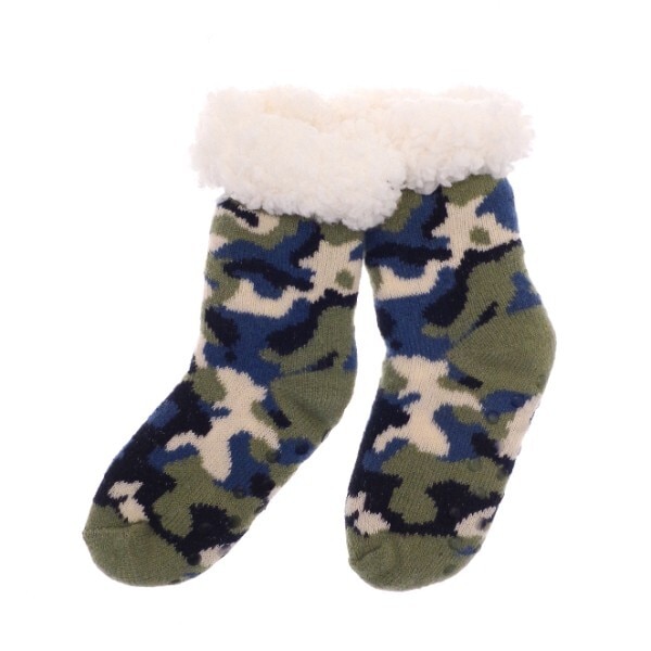 Kids Heat Controlled Socks Green Camo