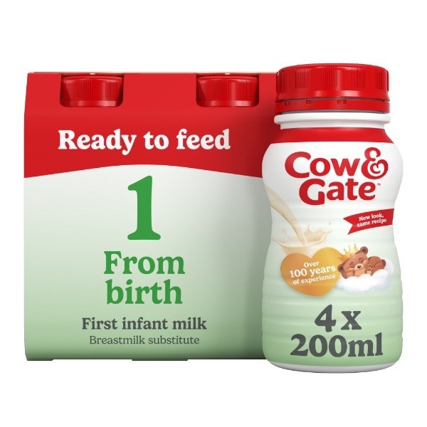 Cow & Gate 1 First Infant Baby Milk Ready to Feed from Birth 6 x 200ml