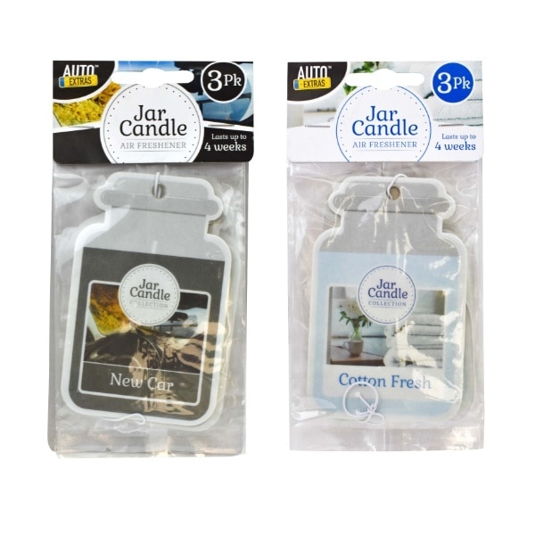 Auto Extras Jar Candle Car Air Freshner 3 Pack