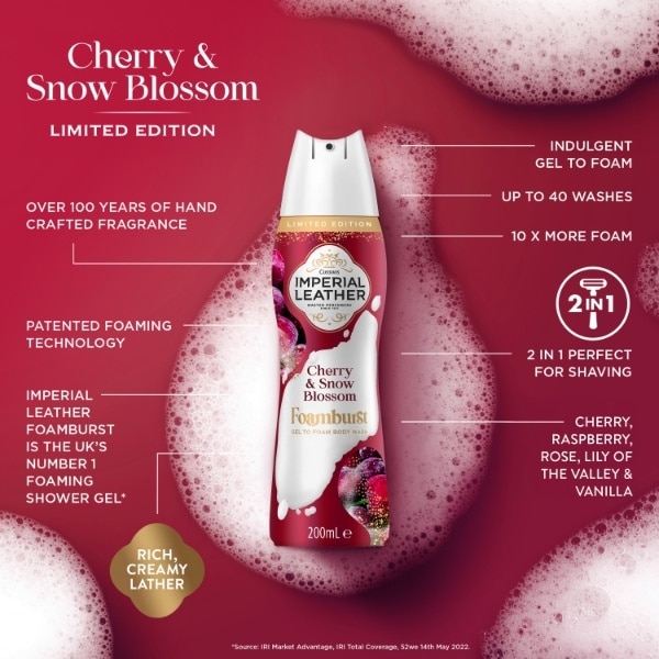 Imperial Leather Foam Burst Cherry & Snow Blossom 200ml
