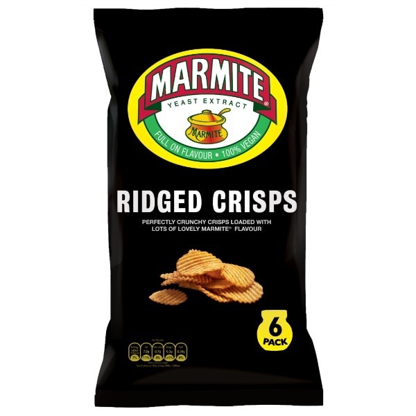 Marmite Crisps Ridge Cut 6 x 25g