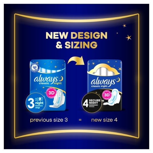 Always Maxi Classic Night Pads 8s