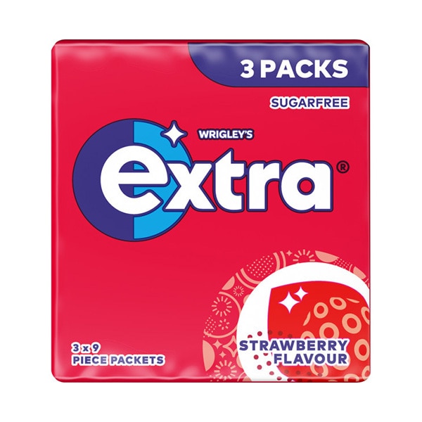 Wrigley Extra Strawberry 9s 3 Pack