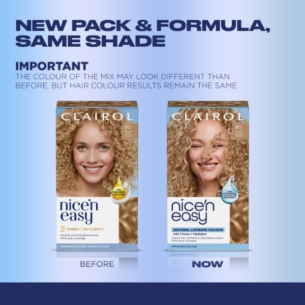 Clairol Nice'n Easy Hair Dye 8G Medium Honey Blonde