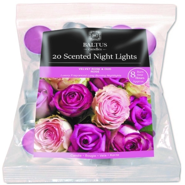 Baltus Velvet Rose & Oud Tealights 8 Hour Burn 20 Pack