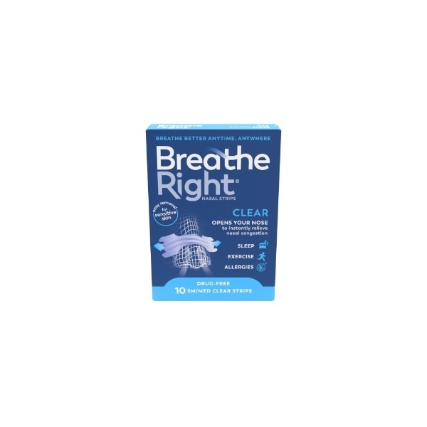 Breath Right Nasal Strips Clear 10s