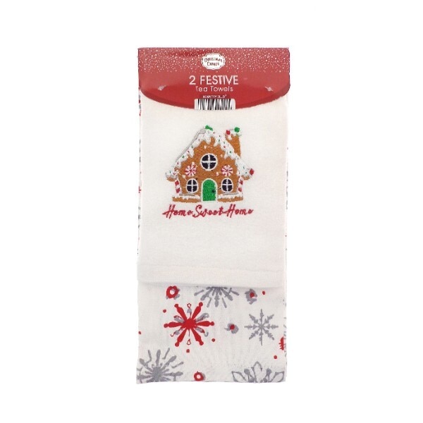 Tea Towel 2Pk Gingerbread House