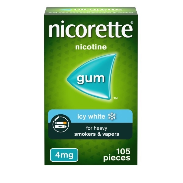 Nicorette Icy White Whitening Gum 4mg 105s
