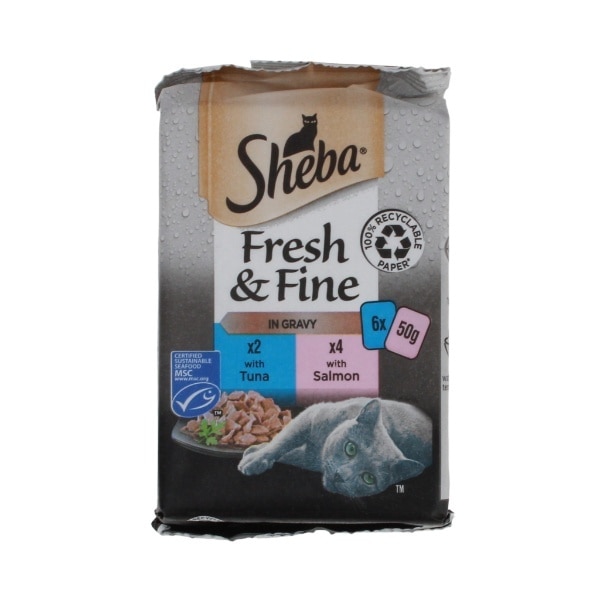 Sheba Fresh Salmon Tuna In Gravy 6x50g
