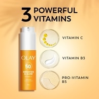 Olay Vitamin C Brighten & Glow 3In1 Moisturiser Face Fluid Spf50+Hydrating Primer 50ml