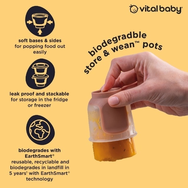 Vital Baby Wean Pots Natural 120ml 4 Pack