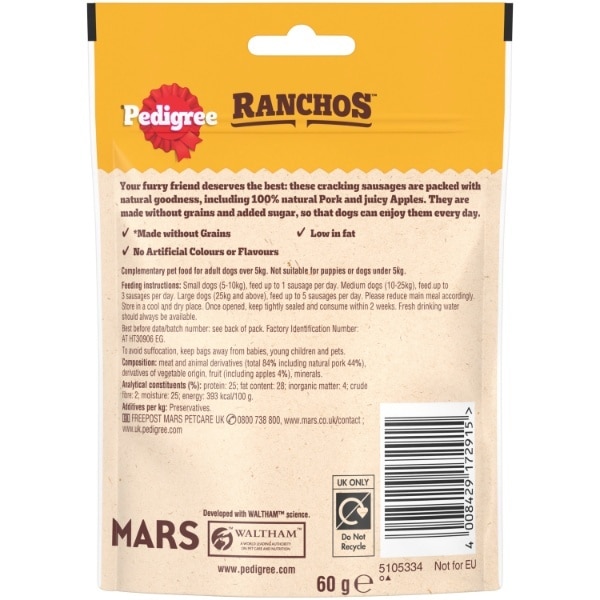 Pedigree Ranchos Sausages 60G