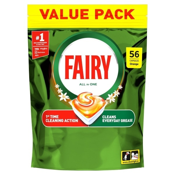 Fairy Original Power Dishwasher Tablets, Orange, 56 Capsules