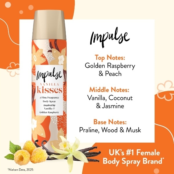 Impulse Vanilla Kisses Body Spray 75ml