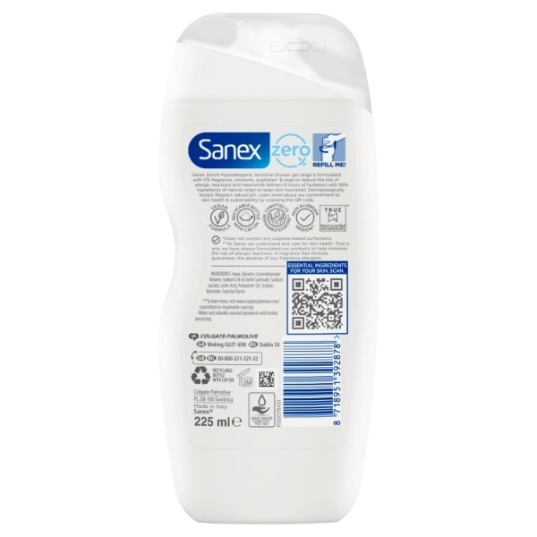 Sanex Zero Sensitive Shower Gel 225ml